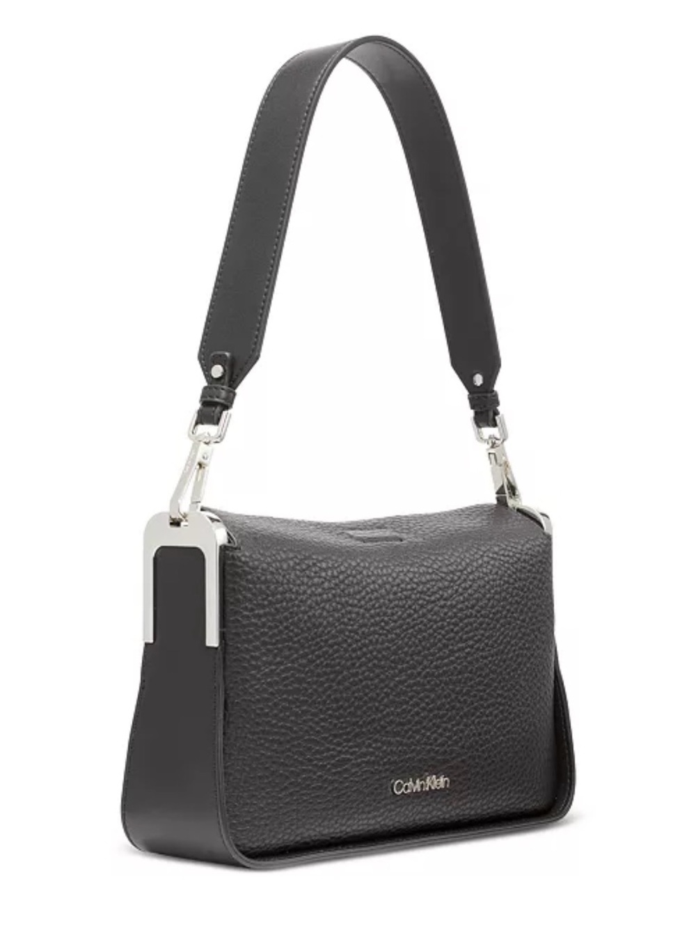Calvin Klein Fay Demi Shoulder with Magnetic Top Closure Black Pebbled - Picture 2 of 15